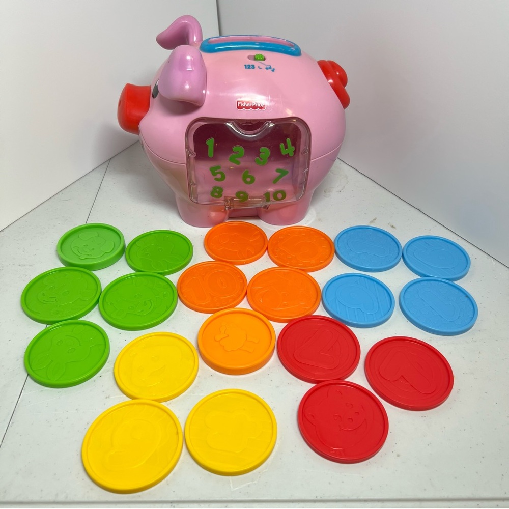 2006 MATTEL Fisher Price LAUGH & LEARN Musical Pig Pink Piggy Bank